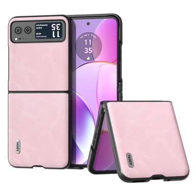 SKALO Motorola Razr 40 5G ABEEL PU Nahka Fold Suojakuori - Pinkki