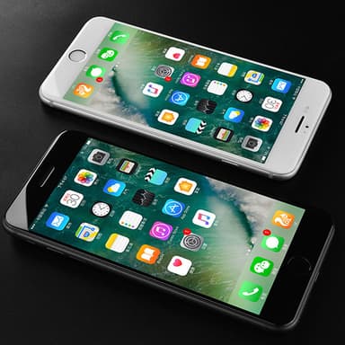 SKALO iPhone 7/8 Plus Koko Näytön Panssarilasi - Musta