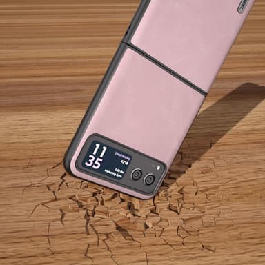 SKALO Motorola Razr 40 5G ABEEL PU Nahka Fold Suojakuori - Pinkki