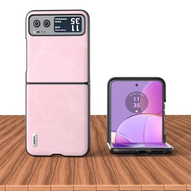 SKALO Motorola Razr 40 5G ABEEL PU Nahka Fold Suojakuori - Pinkki