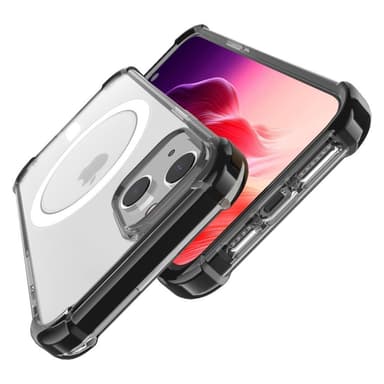 SKALO iPhone 15 Erittäin vahva magneettinen rengas Bumper TPU-kuori - Musta