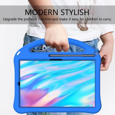 SKALO Lenovo Tab M8 Gen 4 Lapsikuori kahvalla ja jalustalla - Sininen