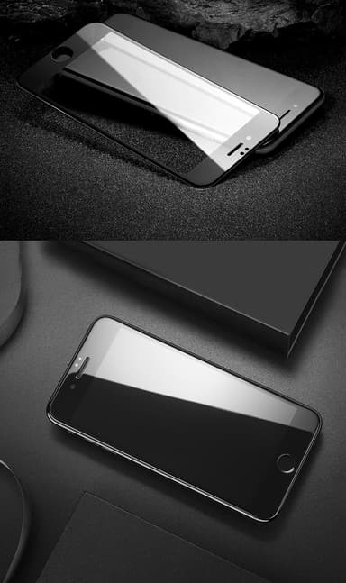 SKALO iPhone 7/8 Plus Koko Näytön Panssarilasi - Musta
