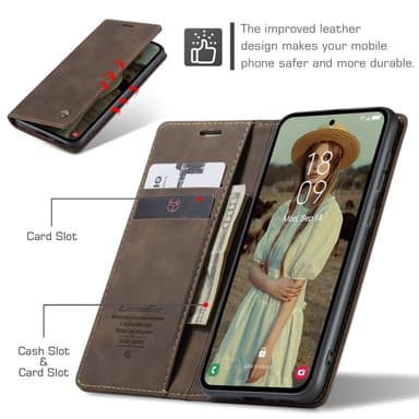 CASEME Retro Lompakkokotelo Samsung Galaxy A55