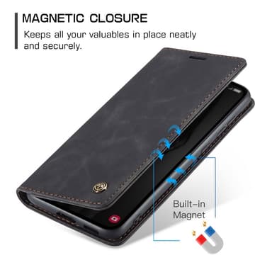 CASEME Retro Lompakkokotelo Samsung Galaxy A55 - Musta