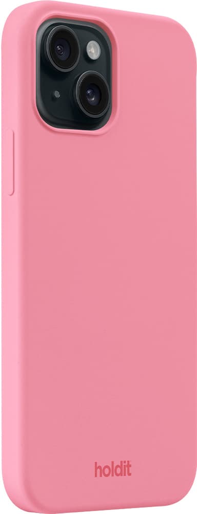Holdit Silicone iPhone 15 suojakuori (vaaleanpunainen)