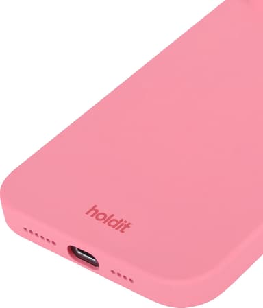 Holdit Silicone iPhone 15 suojakuori (vaaleanpunainen)