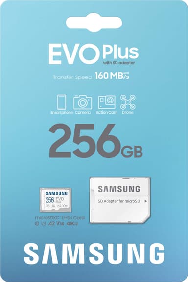 Samsung EVO Plus micro SD muistikortti (256 GB)