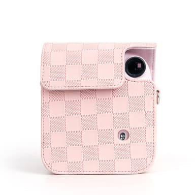 Polaroid mini12 ruudullinen retrokameralaukku Vaaleanpunainen