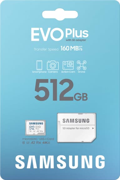 Samsung EVO Plus micro SD muistikortti (512 GB)