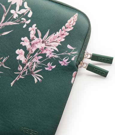 KEEP 14" Neoprene suojatasku kannettavalle (Power Green Flower)