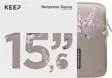 KEEP 15,6" Neoprene suojatasku kannettavalle (Portabella Flower)