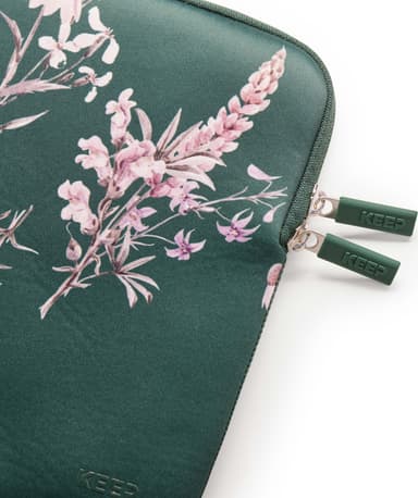 KEEP 13,3" Neoprene suojatasku kannettavalle (Power Green Flower)