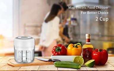 Mini sähköinen vihannessilppuri - Langaton tehosekoitin 250 ml - Valkoinen
