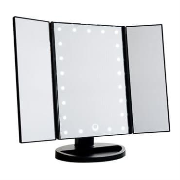 UNIQ® LED Kolmiosainen Hollywood Meikkipeili - Musta