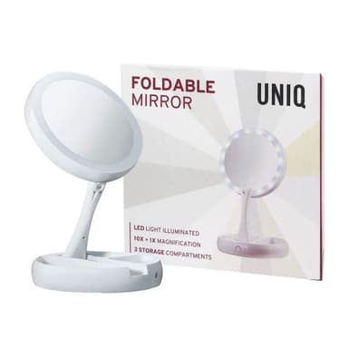 UNIQ Taitettava LED-peili 10X suurennuksella