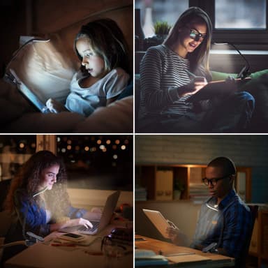 LED-klipsi valossa, pöytävalo, lukuvalo silmiensuojauksella, 3 väritilaa Musta