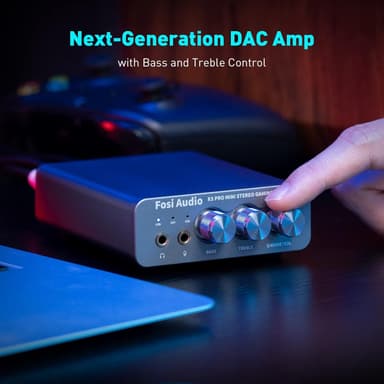 Fosi Audio K5PRO Gaming mini DAC vahvistin PS5/PC/MAC, USB-C/optinen/koaksiaalinen 3,5 mm/RCA:lle