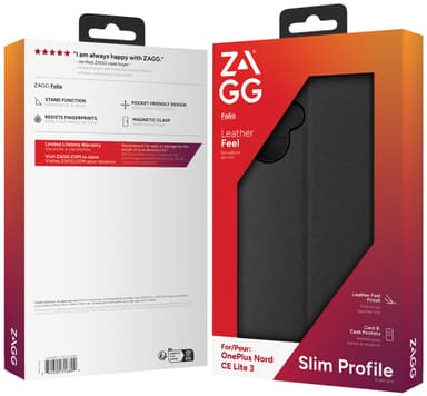 Zagg OnePlus Nord CE Lite 3 lompakkokotelo (musta)