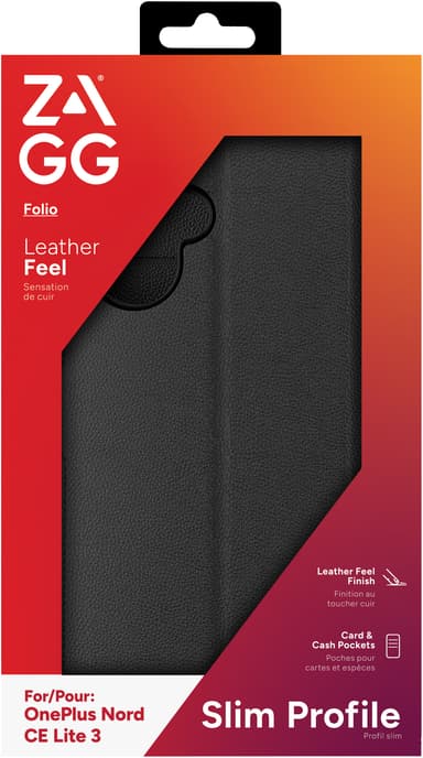 Zagg OnePlus Nord CE Lite 3 lompakkokotelo (musta)