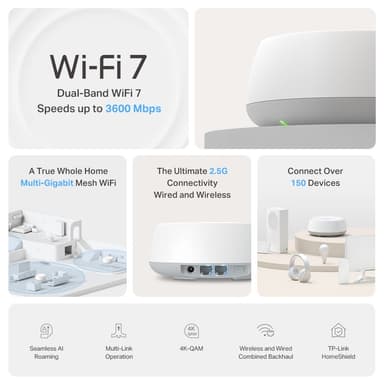 TP-Link Deco BE25 mesh WiFi 7 reititin (3 kpl)