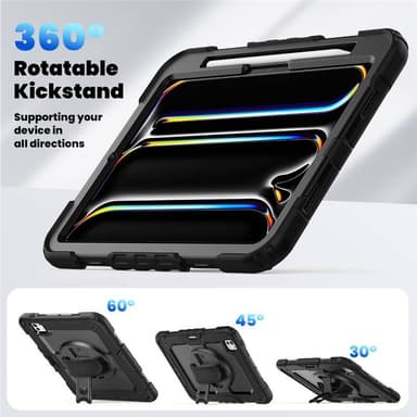 Hybridikuori olkahihnalla iPad Pro 11 (2024) - Musta