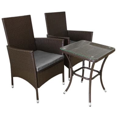 Jardí Rattan Bistro-setti Ruskea