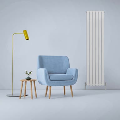 Designer litteät jäähdyttimet, kiiltävä valkoinen 1800 mm x 420 mm