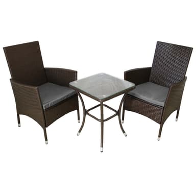 Jardí Rattan Bistro-setti Ruskea