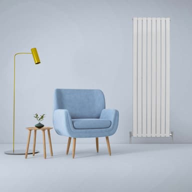 Designer litteät jäähdyttimet, kiiltävä valkoinen 1800 mm x 560 mm