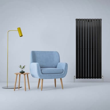Designer litteät jäähdyttimet mattamusta 1600mm x 700mm