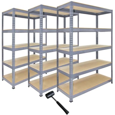 3 x Q-Rax Harmaa Metalli Varastointi Yksiköt 120 x 50 x 180cm