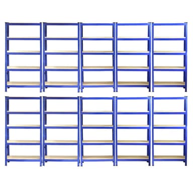 Monster Racking T-Rax Heavy Duty -hyllyjärjestelmä, sininen, 75 cm leveä, 30 cm syvä, 10 kpl