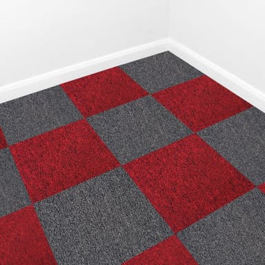 40 x Matto Laatat 10m2 / Skarletti Punainen & Hiilenharmaa