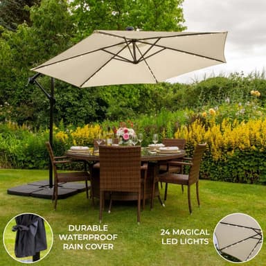 LED-kiintolevyvarjostin Cream 3m tasobasen kanssa