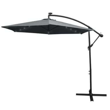 Harmaa 3m LED-kiintolevyparasoli