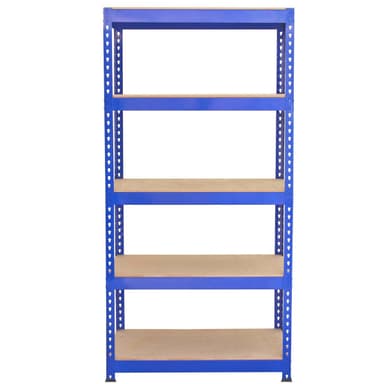 3 x 90cm Q-Rax Sininen Metalli-Hyllyjärjestelmä ja Työpöytä