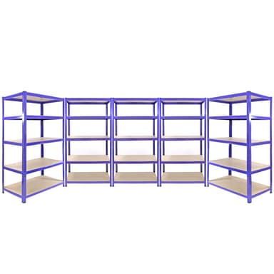 3 x Q-Rax-teline sininen 90 x 50 x 180 cm + 2 x teline sininen 120 x 50 x 180 cm
