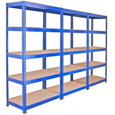 3 x Q-Rax-teline sininen 90 x 50 x 180 cm + 2 x teline sininen 120 x 50 x 180 cm