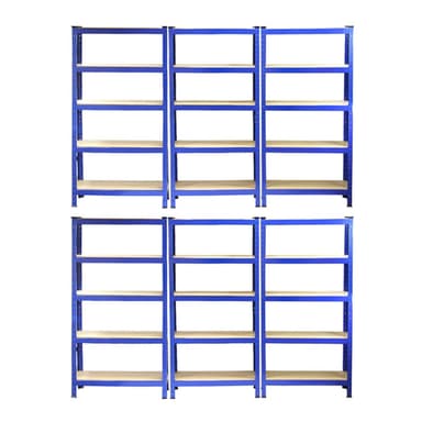 Monster Racking T-Rax Raskasluokan Hyllyt, Sininen, 75cm L, 30cm S, 6 kpl
