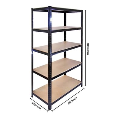 3 x 90cm T-Rax Musta Metalli-Hyllyjä ja Työpöytä