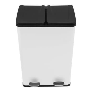 60L Kaksipedaalinen Roskakori Valkoisena
