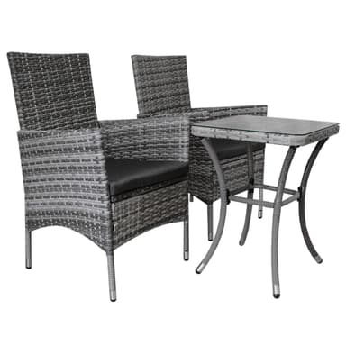 Jardí Rattan Bistro-setti Harmaa