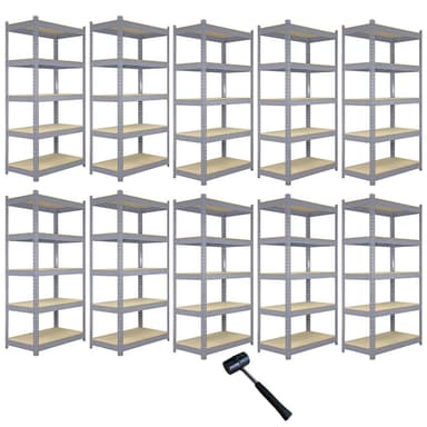 10 x Q-Rax Harmaa Metalli Varastointi Yksiköt 90 x 50 x 180cm