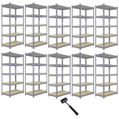 10 x Q-Rax Harmaa Metalli Varastointi Yksiköt 120 x 50 x 180cm