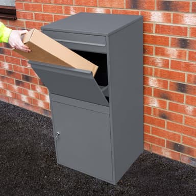 Harmaa Anti-Varkaus Paketti Postilaatikko XL