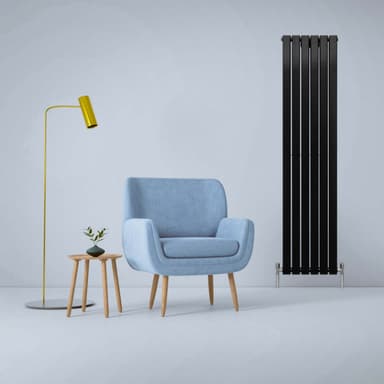 Designer litteät jäähdyttimet mattamusta 1800mm x 420mm