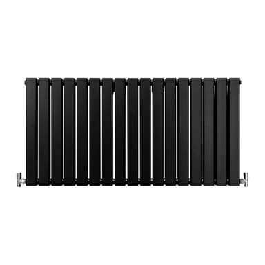 Designer litteät jäähdyttimet mattamusta 600mm x 1190mm