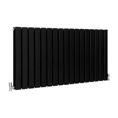 Designer litteät jäähdyttimet mattamusta 600mm x 1190mm