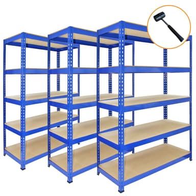 3 x Q-Rax Sininen Metalli Varastointi-yksiköt 90 x 50 x 180cm